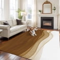 thumbnail image 2 of Large Area Rugs for Living Room Bedroom, Ombre Waves 5'x8' Rug Washable Carpet Runner Indoor Outdoor, Abstract Art Gradient Brown Modern Non Slip Floor Mats Rug for Kitchen, Bathroom, 2 of 8