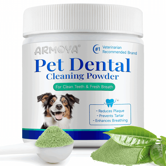 Dog Dental Powder for Teeth – Teeth Cleaning with Probiotics, Plaque & Tartar Control, Fresh Breath for Dogs & Whitening, Easy-to-Use Edible 3.52 oz/100g