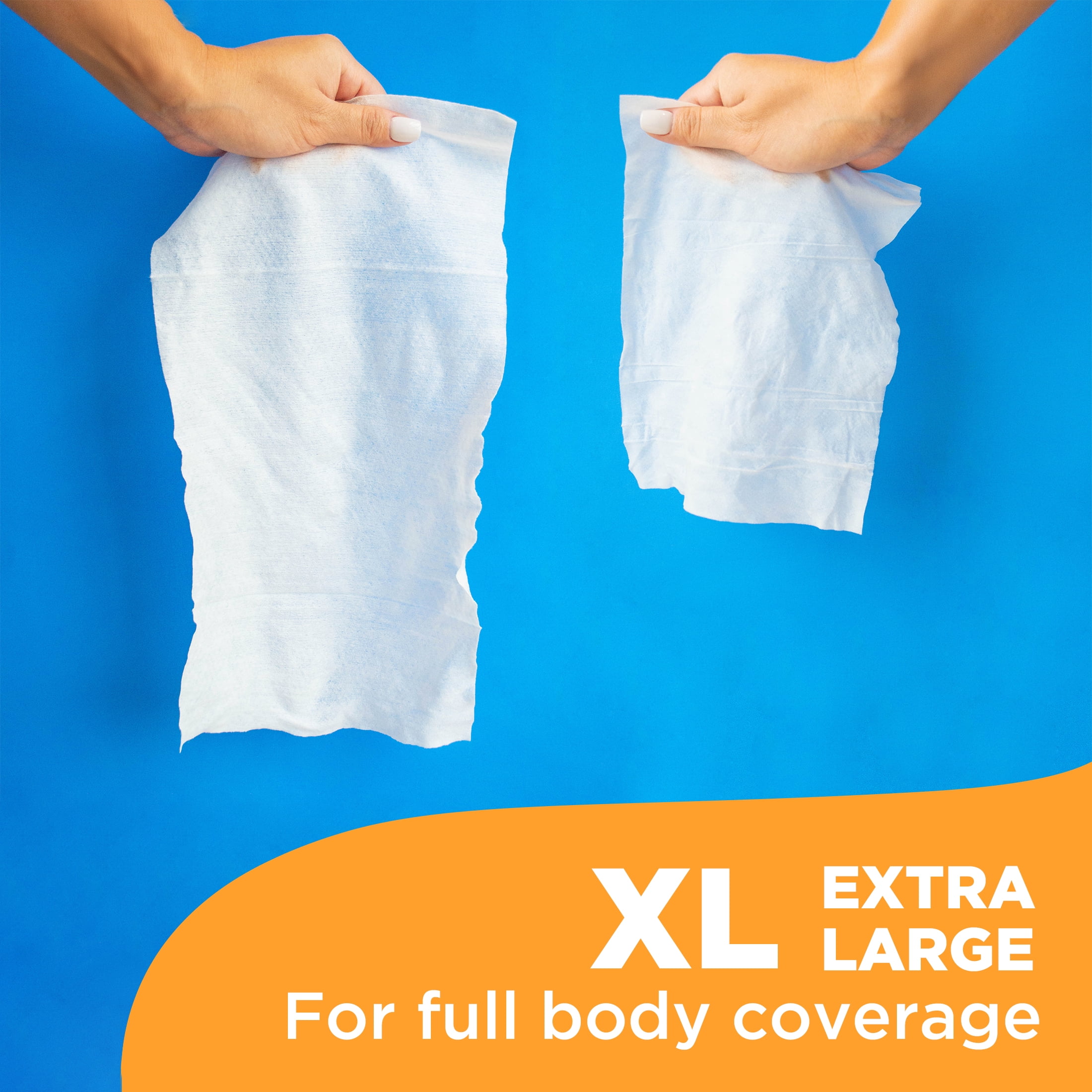 Aquation Extra Large XL Cleansing & Soothing Body Cloths Wipes with Vitamin E, 50 Count, 2 Pack