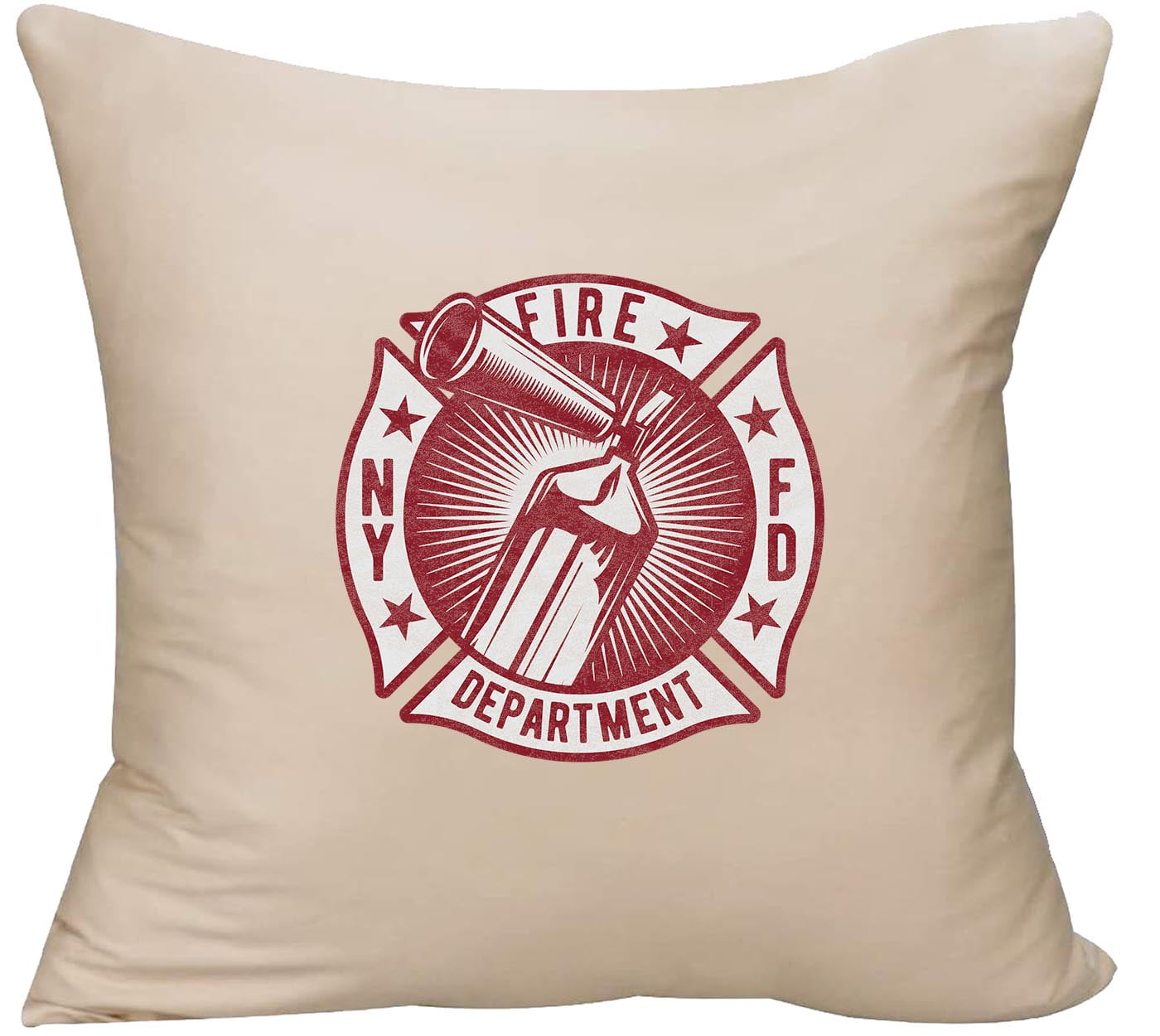 Fire Extinguisher Ny Fire Department New York Decorative Throw Pillow Cover 18 X 18 Beige Funny Gift Walmart Com Walmart Com