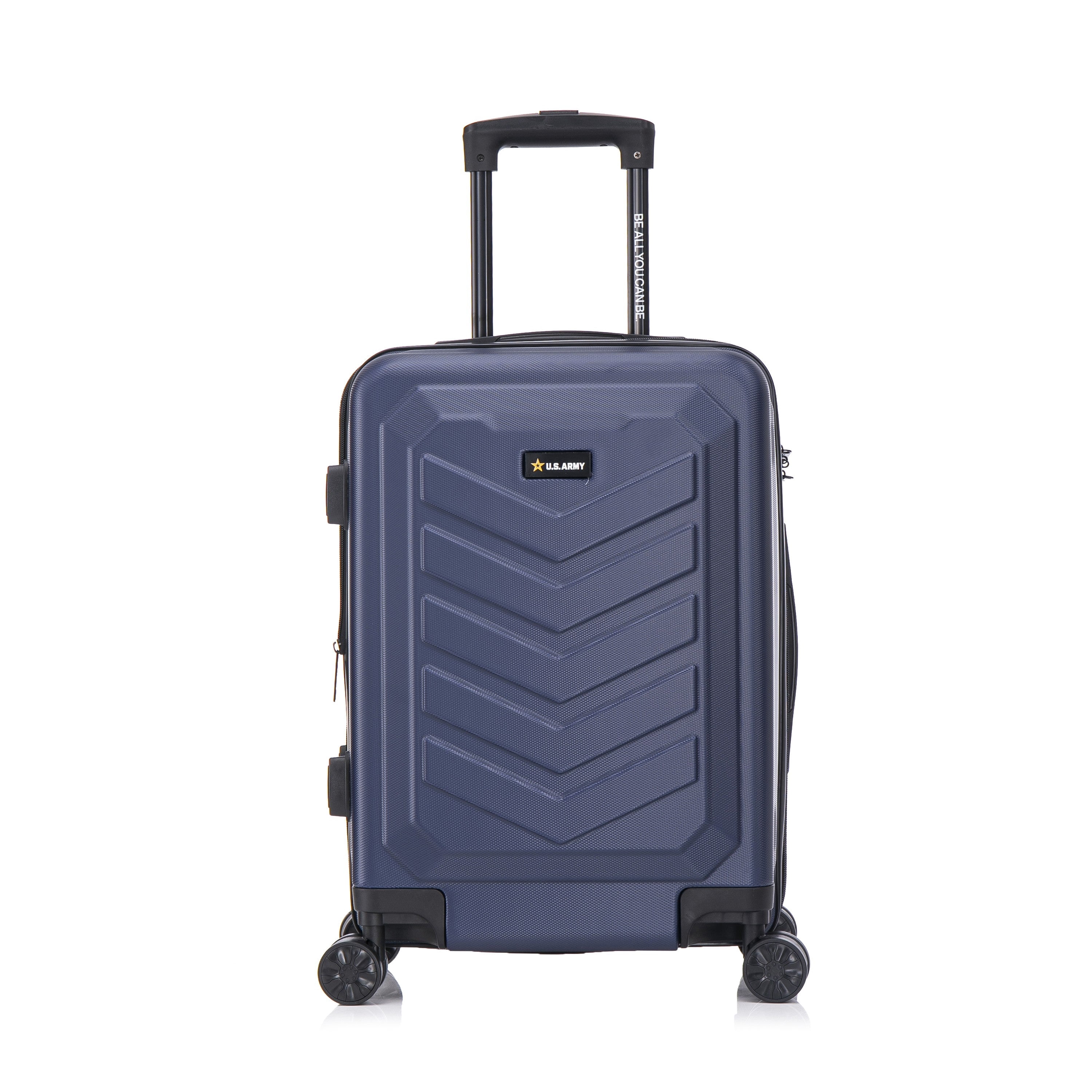 US ARMY FOX PRO 20" Expandable Carry-On Suitcase with TSA Lock Navy Blue