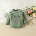 thumbnail image 2 of Annhoo Toddler Baby Girl Clothes Lace Ruffle Long Sleeve Crew Neck Pullovers Casual Infant Newborn Sweatshirt 3-18 Months, 2 of 7