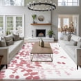 thumbnail image 3 of 8'x10' Area Rugs, Pink Leaves Indoor Outdoor Area Rug for Living Room Bedroom, Summer Botanical Washable Bathroom Rugs Kitchen Floor Carpet Mats Home Decor Aesthetic, 3 of 8