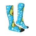 thumbnail image 3 of Picia Women Crew Soft Moisture-wicking Socks Avocado with Glasses Pattern Design Cotton Socks, One Size fit All, 3 of 9