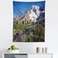 thumbnail image 1 of Wildflower Tapestry, Nature Themed Landscape Mt. Rainier with Snow at Springtime Photo, Fabric Wall Hanging Decor for Bedroom Living Room Dorm, 5 Sizes, Olive Green Multicolor, by Ambesonne, 1 of 1