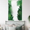 thumbnail image 4 of Leaf Tapestry, Exotic Fantasy Hawaiian Tropical Palm Leaves with Stylish Floral Graphic Artwork, Wall Hanging for Bedroom Living Room Dorm Decor, 60W X 80L Inches, Green White, by Ambesonne, 4 of 5