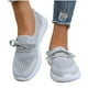 thumbnail image 2 of Zapatillas planas transpirables de malla tejida para mujer, zapatos casuales antideslizantes de moda para caminar, mocasines cómodos de suela suave sin cordones, zapatillas de tenis, 2 of 5