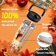 thumbnail image 5 of Turkey Fall Cup 30 Oz Tumbler with Handle and Flip Straw, Insulated Autumn Mugs Keeps Drinks Cold & Hot, Stainless Steel Fall Coffee Mug Fall Themed Thanksgiving Gifts For Women, 5 of 6