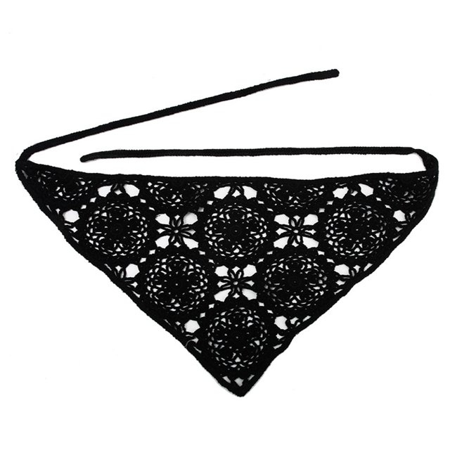 1 pañuelo para el pelo de ganchillo con diseño floral, pañuelo para la cabeza para mujer, pañuelo vintage para la cabeza para niña