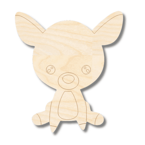 Unfinished Wood Etched Deer Shape 30" / 1/4"