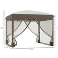 thumbnail image 3 of 10' x 10' Pop Up Canopy Tent with Netting, Instant Sun Shelter, Tents for Parties, Height Adjustable, with Wheeled Carry Bag and 4 Sand Bags for Outdoor, Garden, Patio, Cream, 3 of 7