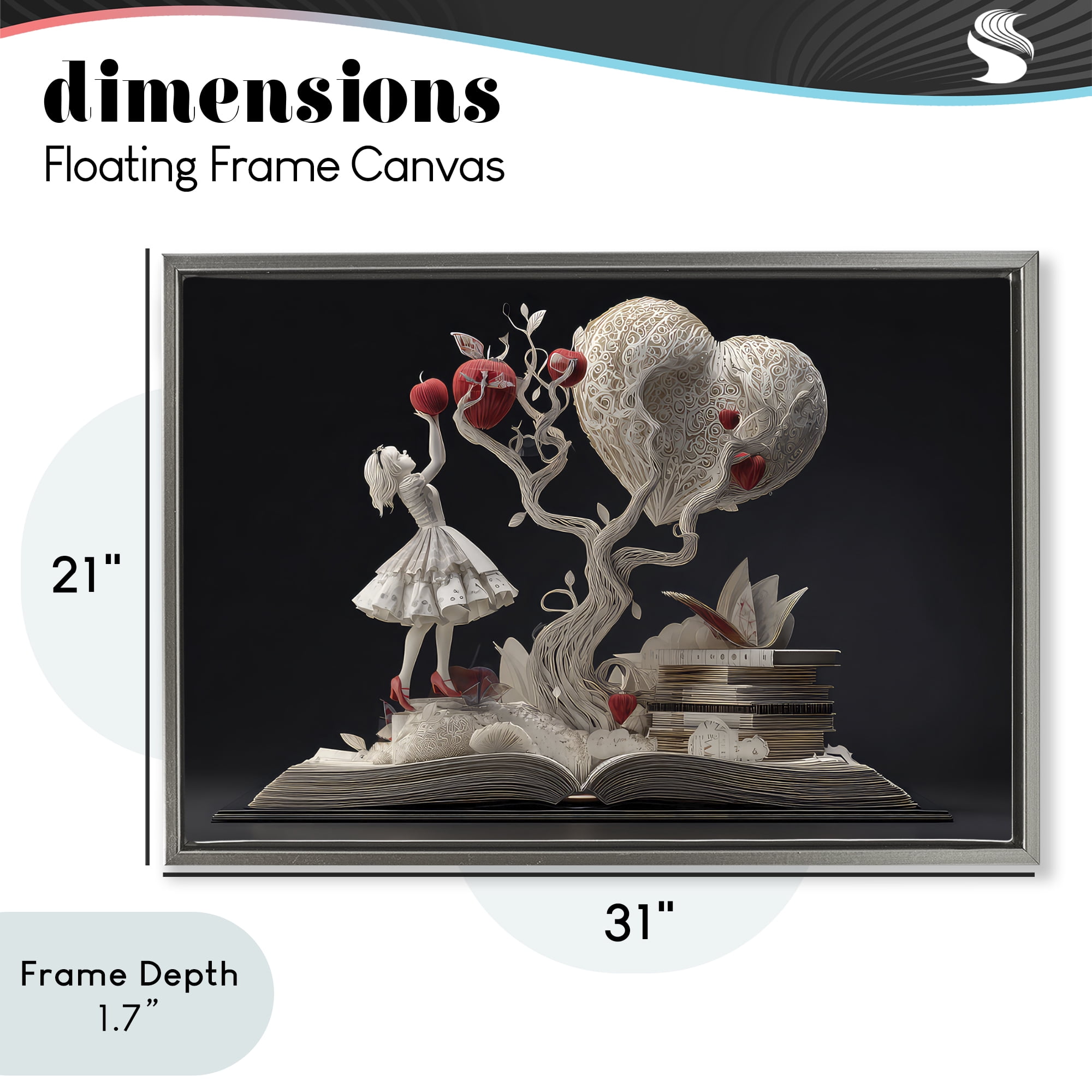 Stupell Industries Paper Sculpture Style Fairytale Gray Framed Floater Canvas Wall Art, design by The Wands Want