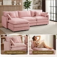 thumbnail image 5 of CARZZI LIFE Modular Sectional Sofa, 102 Inch L Shaped Couch Set with Armrests, 3-Seater Comfy Cloud Couches for Living Room Apartment, Pink, 5 of 11