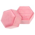 thumbnail image 1 of Velvet Ring Box Classic Jewelry Box Hexagon Ring Bearer Box for Proposal Valentine's Day Wedding, 1 of 8