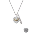 thumbnail image 2 of Delight Jewelry Goldtone 'Faith Rocks' on Clear Crystal Heart Silvertone Forever Bar Charm Necklace, 23", 2 of 4