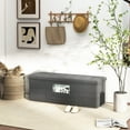 thumbnail image 4 of Gymax 43'' Folding Storage Ottoman Bench w/ Removable Divider & Side Pocket Bedroom Dark Grey, 4 of 10
