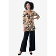 thumbnail image 6 of ellos Plus Size Stretch Knit V-Neck 3/4 Sleeve Knot Front Tunic, 6 of 6