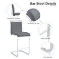 thumbnail image 3 of Lecut Counter Height Bar Stools Set of 2, 25" Modern Leather Upholstered Bar Stools with Back and Metal Frame, Kitchen Island Bar Stools for Dining Room, Pub, Bar, 3 of 7