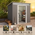thumbnail image 6 of 6x4 ft Outdoor Storage Shed with Double Lockable Doors - Weather-Resistant Garden Shed in Gray, 6 of 11