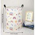 thumbnail image 2 of KUNRO 19.7" Kids Hamper Laundry Basket Gift Box Big Size Cotton Toys Organizer for Bedroom Nursery Home(Rainbow), 2 of 7