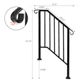 thumbnail image 3 of Tcbosik 2-Step Handrail for Indoor & Outdoor Installation, Stair Handrail for Porch, Deck, Balcony, Backyard, Matte Black, 3 of 7
