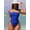 Royal Blue, variant on Women's Backless One-Piece Swimsuit with Lace-Up Side Detail