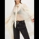 thumbnail image 4 of Blusa de Transparente con Volantes y Mangas Largas Acampanadas para Mujer, con Dobladillo Alto y Bajo, Sexy y Holgada S, 4 of 7