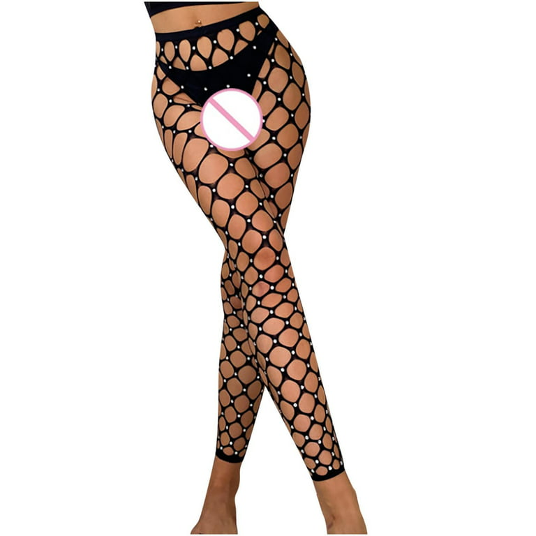 solacol Sexy Fishnet Stockings Plus Size Womens Pants Leggings for