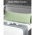 thumbnail image 5 of Sage Green Body Pillow Covers, Grid Checkered Plaid Gingham Lattice Trellis Soft Bed Throw Pillowcases Breathable Cooling Long Lumbar Body Pillow Sham Cover for Bed Sofa 20''x54'', 5 of 7
