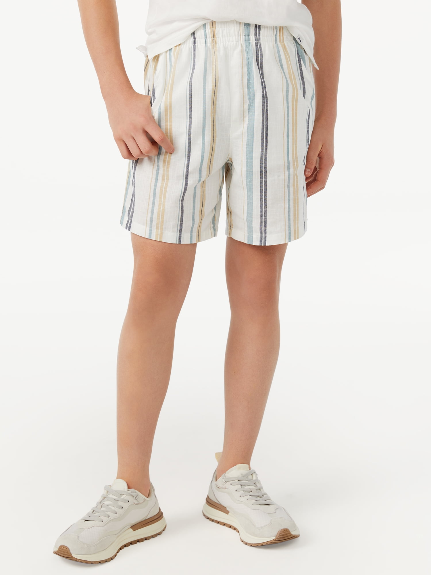 Free Assembly Boys Slub Cotton Dock Shorts, Sizes 4-18