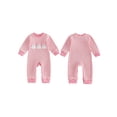thumbnail image 2 of RUINIXCW Newborn Baby Girl Boy Halloween Outfit Infant Baby Girls Boys Fall Winter Clothes Waffled Striped Romper Pumpkin Ghost Cat Embroidery Long Sleeve Jumpsuit, 2 of 9