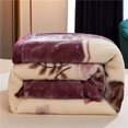 thumbnail image 5 of DBOZE Luxury Heavy Korean Mink Fleece Blanket – 2-Ply Reversible Silky Soft Plush Warm Winter Blanket, Oversized King, Elegant Purple Floral Design, 5 of 8