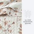 thumbnail image 4 of Noble Linens 3-Piece Natural Russet Floral Pattern Quilt Set, Queen, 4 of 7