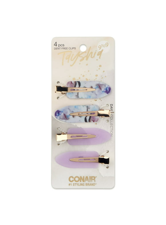Tayshia by Conair Dent-Free Hair Setting Clips, Assorted Colors, 4 Ct