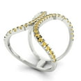 thumbnail image 2 of Statement Engagement Ring for Women - 0.5ct Yellow Moissanite in 14K White Gold Promise Ring, 2 of 6