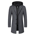 thumbnail image 2 of Fgnfyis Mens Coats Winter Warm Wool Blend Trench Overcoat for Men Mens Jackets Grey XL, 2 of 4