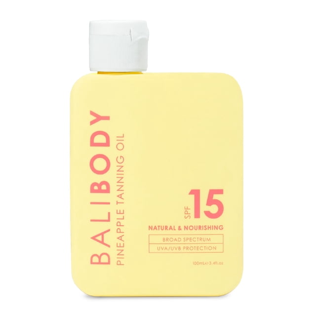 Aceite bronceador Bali Body Pineapple SPF 15 100 ml, vegano, libre de crueldad animal