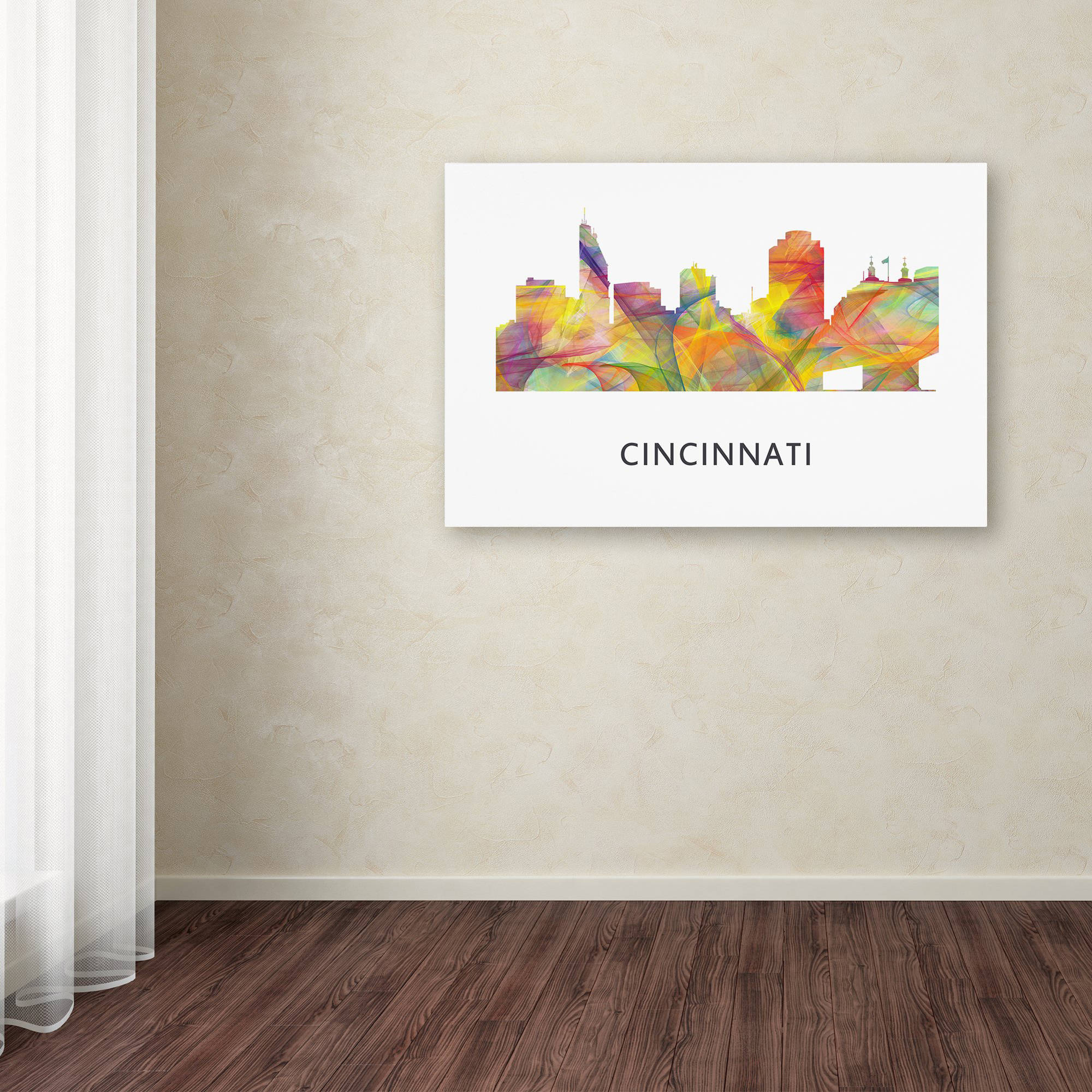 Trademark Fine Art 'Cincinnati Ohio Skyline WB-1' Canvas Art by Marlene Watson