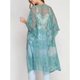 thumbnail image 4 of Txlixc Cardigan de playa casual para mujeres, 3 / 4 mangas bordadas transparentes Txlixc moda, 4 of 6