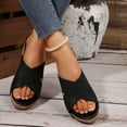 thumbnail image 6 of HAOTAGS Casual Summer Wedge Sandals for Women Walking Platform Sandals Black Size 8.5, 6 of 9