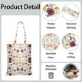 thumbnail image 4 of Floral Print Reusable Shopping Tote Bag - Foldable Grocery Bag with Large Capacity & Durable Fabric, 4 of 5