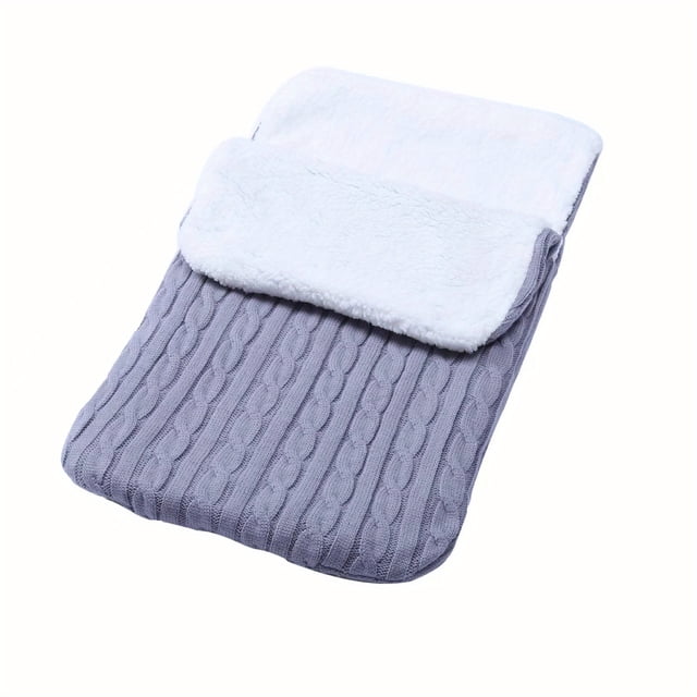 Baby Fleece Sleeping Bag, Baby Thick Knitted Warm Sleeping Bag, Wool Trolley Sleeping Bag