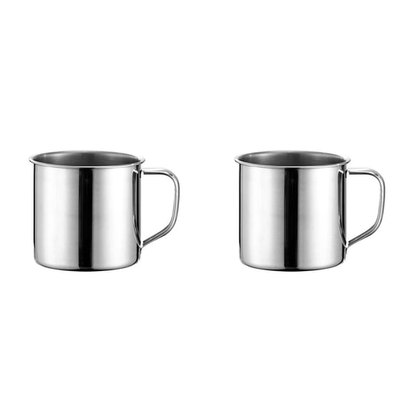 2Pcs Metal Coffee Mugs Camping Unbreakable Small Water Cups with Handle for Home Camping Travel Use Drinking Chocolate Mugs