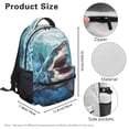 thumbnail image 7 of Jeiento Kids School Backpack 16 Inch Lightweight Water-Resistant Polyester Bookbag with Adjustable Straps, Multiple Organizer Pockets for Elementary Boys and Girls, White Shark Print, 7 of 7