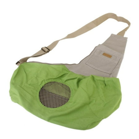 Hemoton Tiny Canvas Pet Dog Cat Carrier Sling Shoulder Bag Carrier Bag (Green)