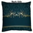 thumbnail image 2 of EREHome Golden Vintage Frame On Blue Damask Pattern Pillow Case Home Decor Cushion Cover 20x20 Inch, 2 of 2