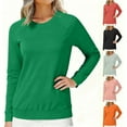 thumbnail image 6 of Felirenzacia Women's Undershirt, Solid Color Raglan Sweatshirts Pullover Top, Hoodless Crewneck Cuffed Shirt for Women, Size: S-3XL, 6 of 6