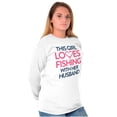 thumbnail image 5 of Wife Husband Loves Fishing Cute Girly Women's Long Sleeve T Shirt Brisco Brands X, 5 of 5