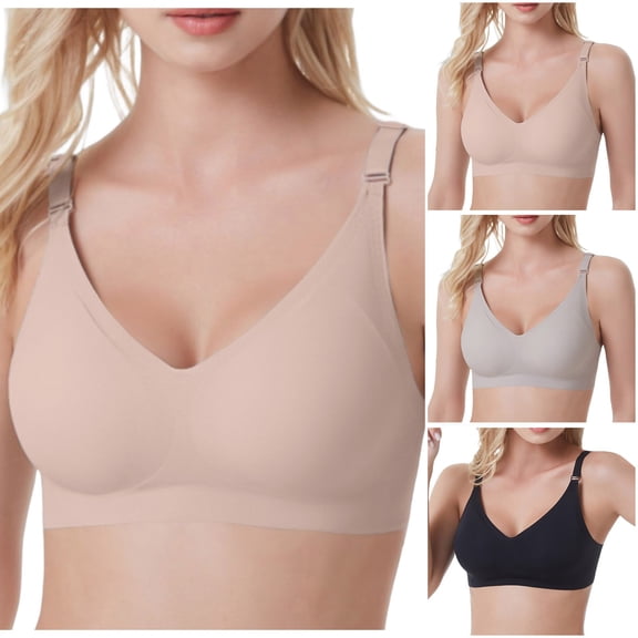 Shaoxi Womens Bras Wireless Comfortable Bra Supportive No Underwire Bras Tshirt Push Up Bralettes Plunge Seamless Bra