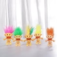 thumbnail image 2 of Muñeco Troll de 10cm, modelo de muñeca de pelo largo de colores, figura en miniatura, adorno, Leprocauns encantadores, azul feo, 2 of 5